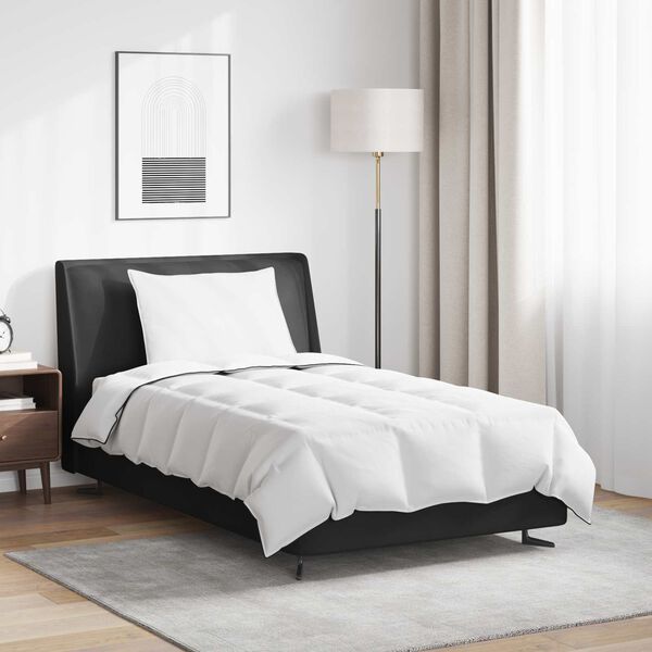 vidaXL Winterbettdecke mit Kissen 2 pcs Weiß Daunenfeder