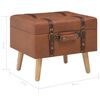 vidaXL Hocker mit Stauraum 40 cm Hellbraun Kunstleder