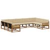 vidaXL Outdoor-Sofagarnitur mit Kissen 9 pcs Natur und Beige