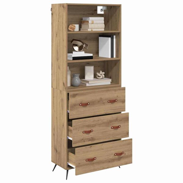vidaXL Highboard Artisan-Eiche 69,5 x 34 x 180 cm Holzwerkstoff