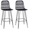 vidaXL Barhocker 2 pcs Schwarz 44 x 55 x 109 cm Rattan und Stahl