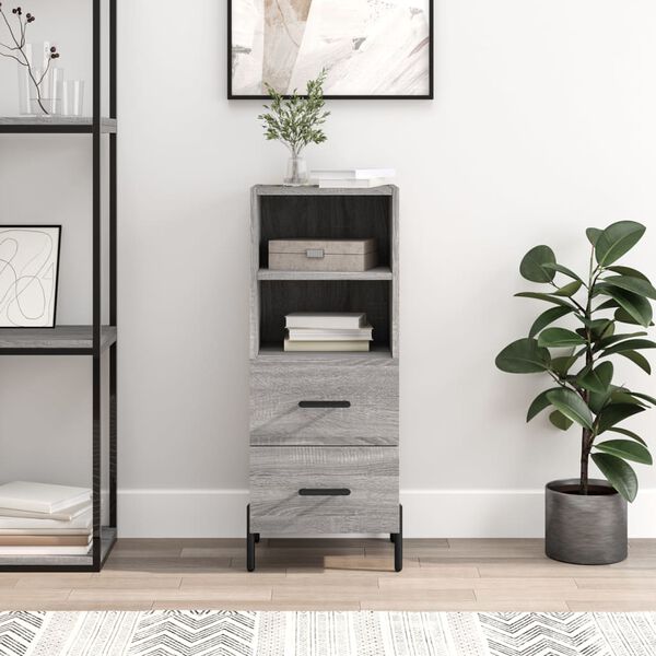 vidaXL Sideboard Grau Sonoma 34,5x34x90 cm Holzwerkstoff