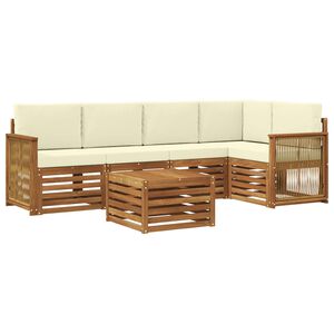 vidaXL Outdoor-Sofagarnitur 5 stk. Natur und Creme