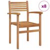 vidaXL Stuhl 8 pcs Braun 56 x 55 x 90,5 cm Massivholz Teak