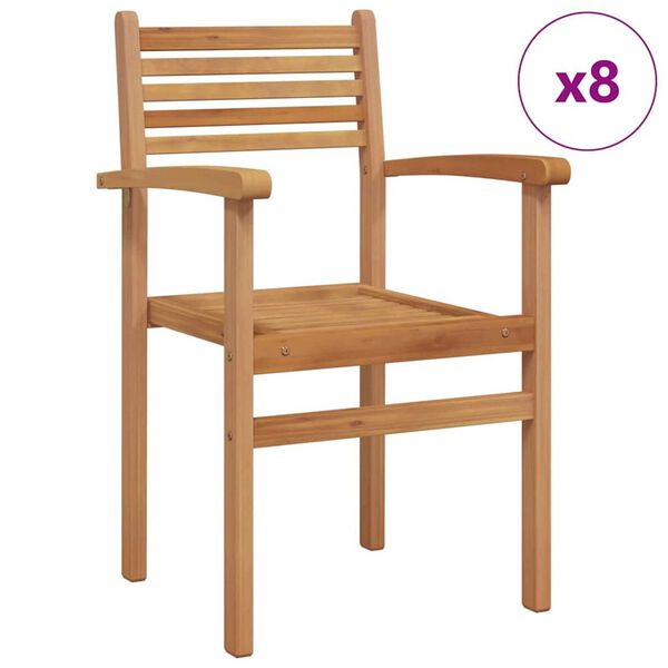 vidaXL Stuhl 8 pcs Braun 56 x 55 x 90,5 cm Massivholz Teak