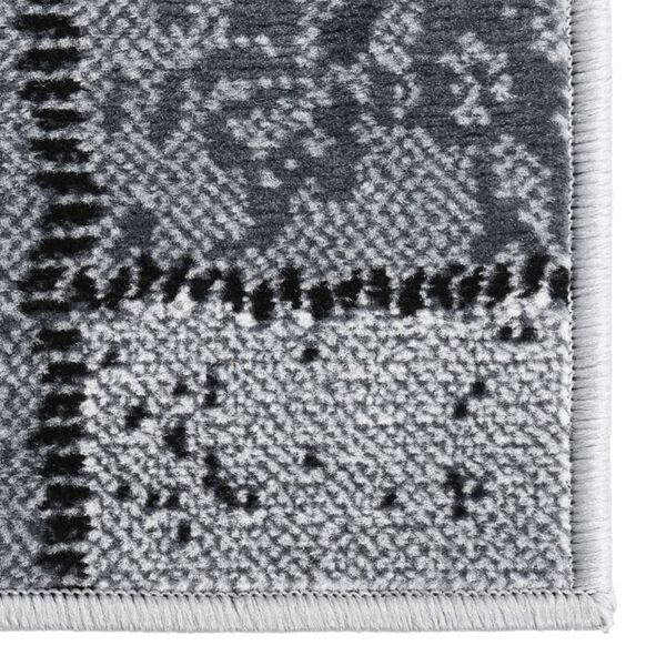 vidaXL Teppichl&auml;ufer BCF Grau mit Blockmuster 80x200 cm