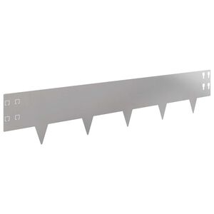 vidaXL Raseneinfassung 10 stk. 100 x 20 cm Stahl Silber