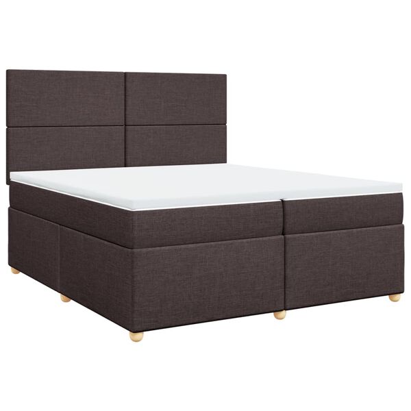 vidaXL Boxspringbett mit Matratze Dunkelbraun 200x200 cm Stoff
