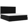 vidaXL Ottoman-Bett mit Matratzen & LEDs Schwarz 180x200 cm Samt