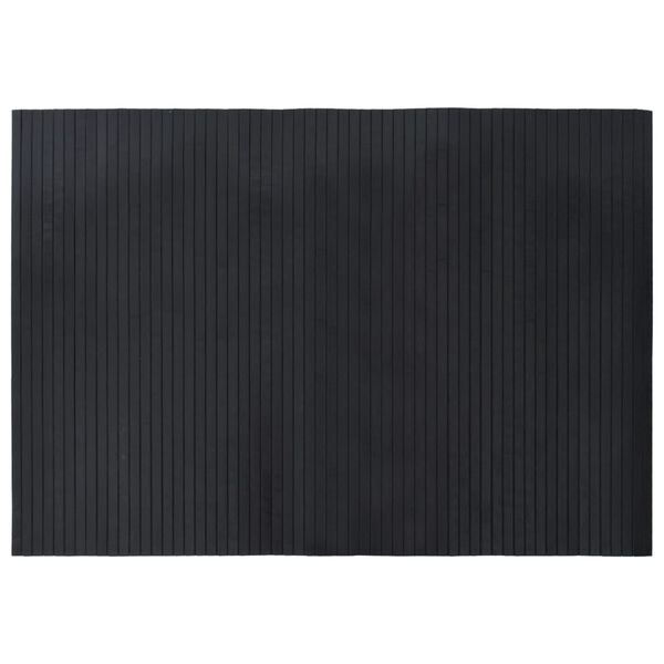 vidaXL Teppich Rechteckig Schwarz 70x100 cm Bambus
