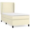 vidaXL Boxspringbett mit Matratze Creme 100x200 cm Kunstleder