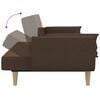 vidaXL Schlafsofa 2-Sitzer mit Hocker & Zwei Kissen Braun Stoff