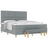 vidaXL Boxspringbett mit Kopfteil Hellgrau 200 x 180 cm Stoff