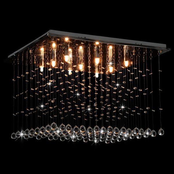 vidaXL Deckenleuchte mit Kristallperlen Silbern Cubic G9