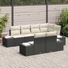 vidaXL Gartensofa-set mit Kissen 7 pcs Schwarz und Creme Poly-Rattan