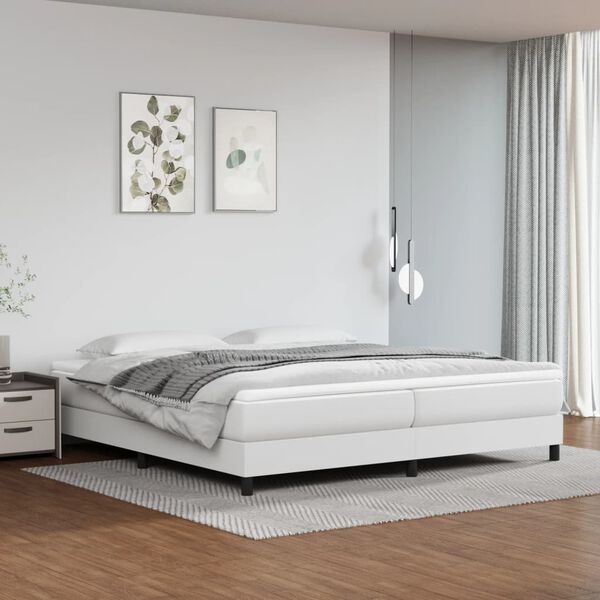 vidaXL Boxspringbettgestell Wei&szlig; 200x200 cm Kunstleder