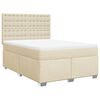 vidaXL Boxspringbett mit Matratze Creme 160x200 cm Stoff