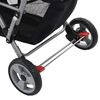 vidaXL Tandem-Kinderwagen Stahl Rosa und Schwarz