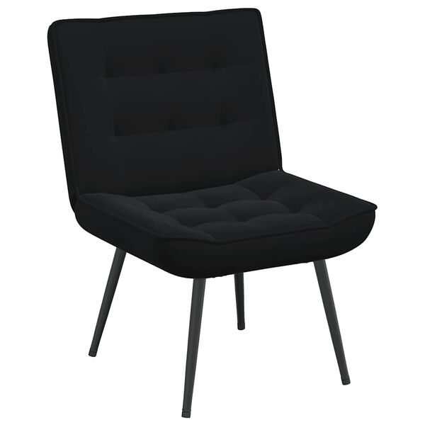 vidaXL Relaxsessel mit Hocker Schwarz Samt