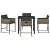 vidaXL Garten Essgruppe 5 pcs Grau Poly-Rattan
