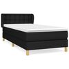 vidaXL Boxspringbett mit Matratze Schwarz 90x190 cm Stoff