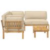 vidaXL Sofa Set mit Kissen Uni 4 pcs Beige Massivholz Akazie