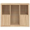 vidaXL Sideboards mit LED-Leuchten 3 Stk. Sonoma-Eiche Holzwerkstoff