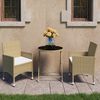 vidaXL 3-tlg. Bistro-Set Poly Rattan und Hartglas Beige