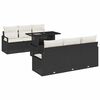 vidaXL Gartensofa-set 7 stk. 6-Sitzanzahl Schwarz und Creme