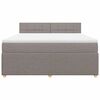vidaXL Boxspringbett mit Matratze Taupe 180x200 cm Stoff