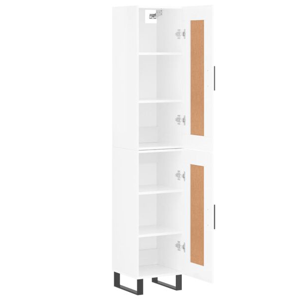 vidaXL Highboard Hochglanz-Wei&szlig; 34,5x34x180 cm Holzwerkstoff