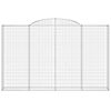 vidaXL Gabionen mit Hochbogen 7 Stk. 300x30x180/200cm Verzinktes Eisen