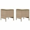 vidaXL 2 stk. Garten-Fu&szlig;hocker PE-Rattan Beige und Creme