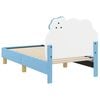 vidaXL Kinderbettgestell mit Kopfteil mit Kopfteil Blau 70 x 140 cm PU