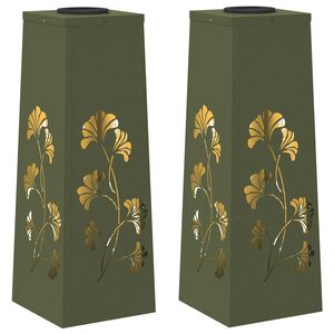 vidaXL Solar LED Weg Licht 2 stk. Warmes Wei&szlig; 18 x 18 x 50 cm