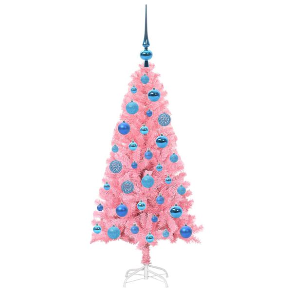 vidaXL Weihnachtsbaum mit 150 LEDs mit St&auml;nder Rosa 120 cm PVC