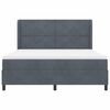 vidaXL Boxspringbett mit Matratze Dunkelgrau 180 x 200 cm Samt