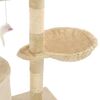 vidaXL Katzen-Kratzbaum mit Sisal-Säulen 138 cm Beige