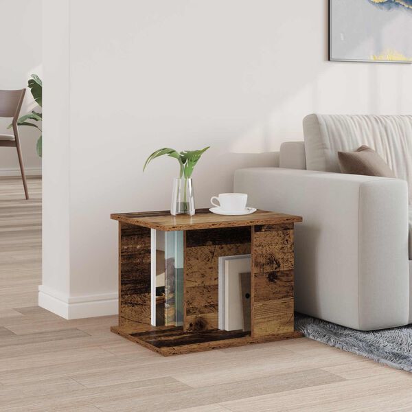 vidaXL Magazinregal mit Regal Altholz 35 x 35 x 45 cm Holzwerkstoff