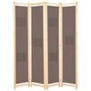 vidaXL 4-teiliger Raumteiler Braun 160 x 170 x 4 cm Stoff