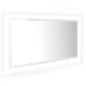 vidaXL LED-Badspiegel Hochglanz-Wei&szlig; 90x8,5x37 cm Acryl