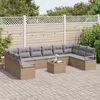 vidaXL Sofa Set mit Kissen 11 pcs Beige Poly Rattan