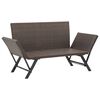 vidaXL Gartenbank mit Auflagen 176 cm Braun Poly Rattan
