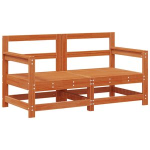 vidaXL Gartenecksofa Massives Kiefernholz Wachsbraun