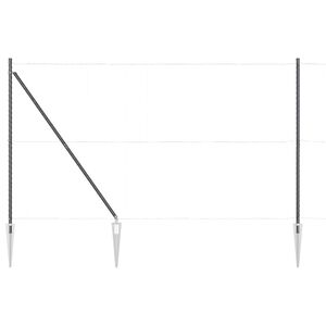 vidaXL Zaunpfosten 13 pcs Grau Stahl