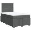 vidaXL Boxspringbett mit Matratze Dunkelgrau 120x200 cm Stoff