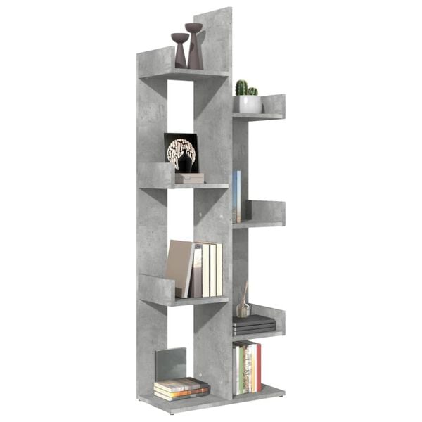 vidaXL Bücherregal Betongrau 48x25,5x140 cm Holzwerkstoff