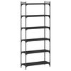 vidaXL B&uuml;cherregal 6 B&ouml;den Schwarz 80x30x188 cm Holzwerkstoff