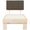 vidaXL Bettgestell mit gepolstertem Kopfteil Taupe 80 x 200 cm