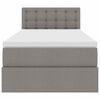 vidaXL Bett mit Stauraum und LED mit Matratze Taupe 90 x 200 cm Stoff